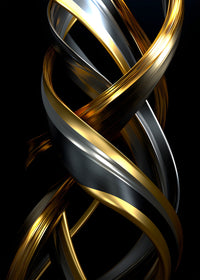 Abstract - Black gold 3D shape 1 Wall Art