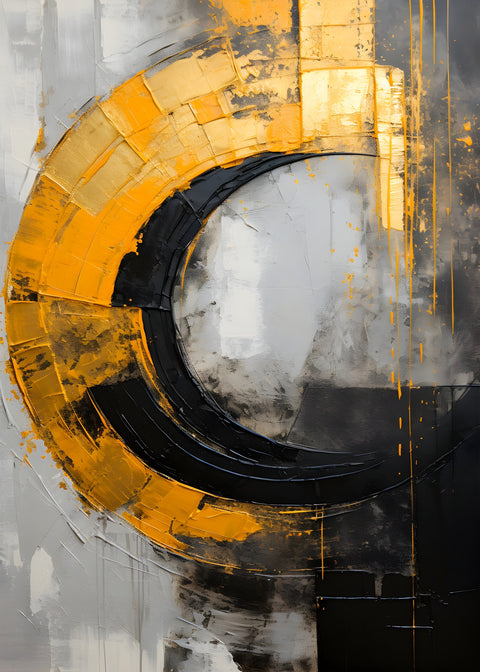 Abstract - Black gold shapes 10 Wall Art