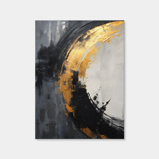 AUTO-MOCKUP WHITE | Abstract - Black Gold Shapes 2 | 1 Piece | Gallery Wrap Canvas | group=3x4