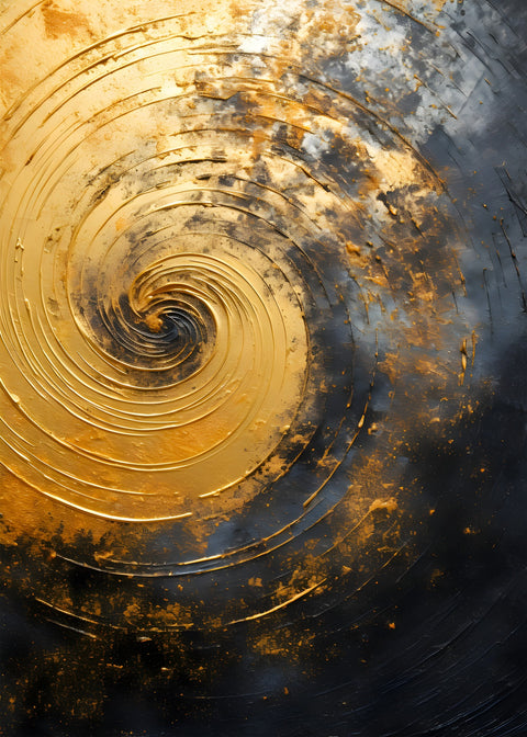 Abstract - Black gold shapes 8 Wall Art