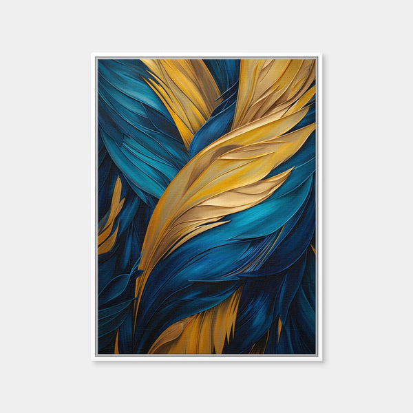 Abstract - Blue Gold Feather 4 Wall Art — Framed Canvas Format preview