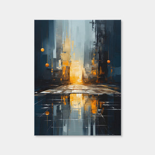 AUTO-MOCKUP WHITE | Abstract - Blue Gold Shapes 11 | 1 Piece | Gallery Wrap Canvas | group=3x4