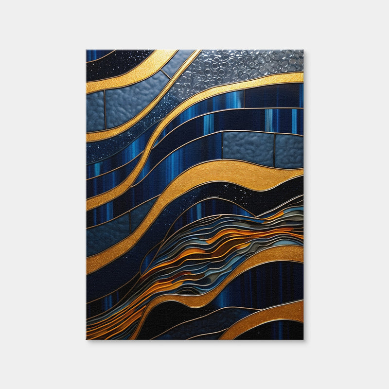 AUTO-MOCKUP WHITE | Abstract - Blue Gold Shapes 18 | 1 Piece | Gallery Wrap Canvas | group=3x4