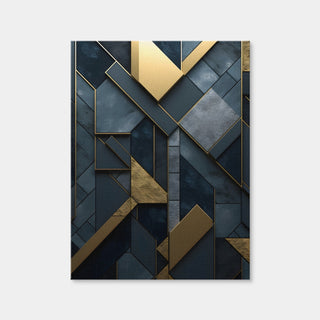 AUTO-MOCKUP WHITE | Abstract - Blue Gold Shapes 3 | 1 Piece | Gallery Wrap Canvas | group=3x4
