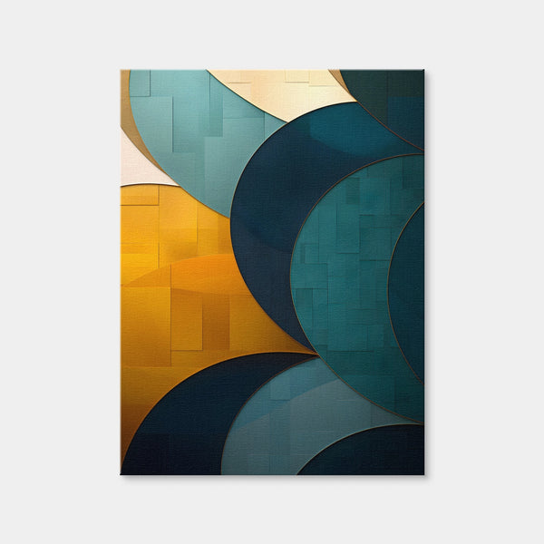Abstract - Blue Gold Wave 39 Wall Art — Canvas Wrap Format preview