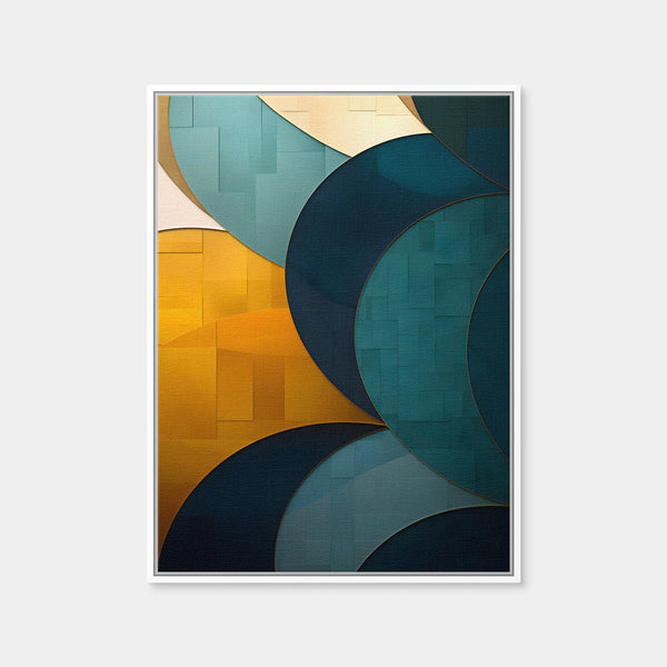 Abstract - Blue Gold Wave 39 Wall Art — Framed Canvas Format preview