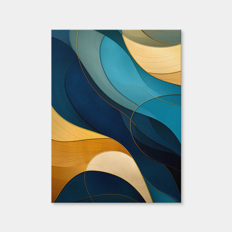 AUTO-MOCKUP WHITE | Abstract - Blue Gold Waves 42 | 1 Piece | Gallery Wrap Canvas | group=3x4