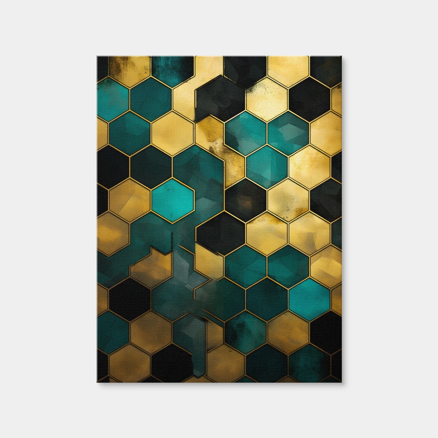 AUTO-MOCKUP WHITE | Abstract - Blue Orange Shapes 37 | 1 Piece | Gallery Wrap Canvas | group=3x4