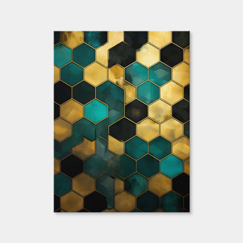 AUTO-MOCKUP WHITE | Abstract - Blue Orange Shapes 37 | 1 Piece | Gallery Wrap Canvas | group=3x4