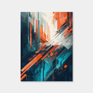 AUTO-MOCKUP WHITE | Abstract - Blue Orange Shapes 4 | 1 Piece | Gallery Wrap Canvas | group=3x4