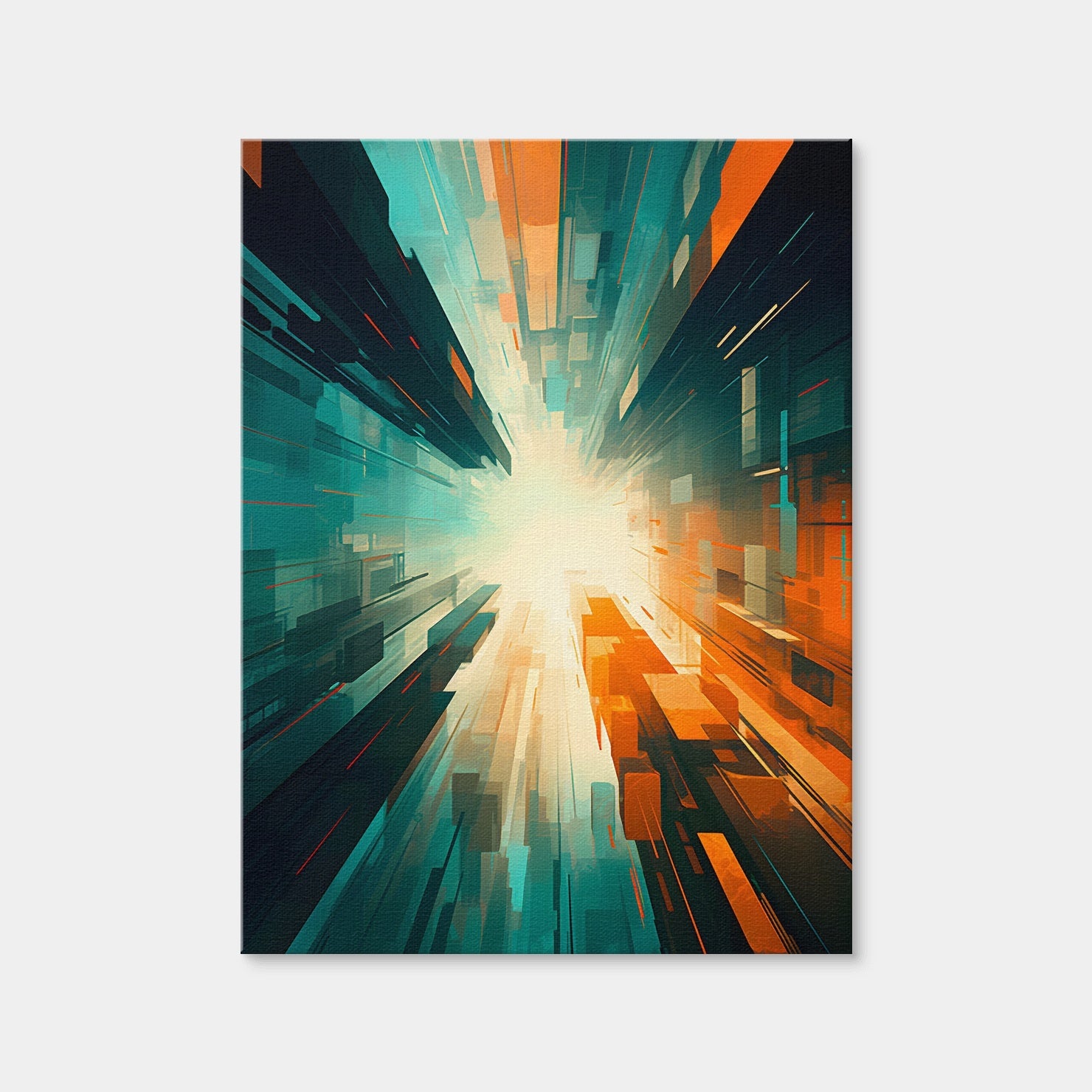 AUTO-MOCKUP WHITE | Abstract - Blue Orange Shapes 5 | 1 Piece | Gallery Wrap Canvas | group=3x4