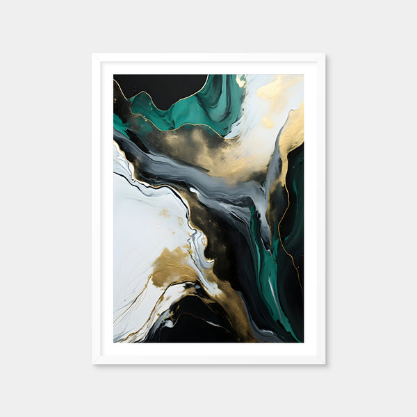 Abstract - Green Gold Waves 2 Wall Art — Framed Print Format preview