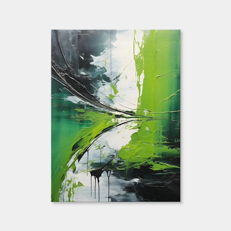 AUTO-MOCKUP WHITE | Abstract - Green White Shapes 1 | 1 Piece | Gallery Wrap Canvas | group=3x4