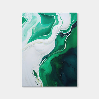 AUTO-MOCKUP WHITE | Abstract - Green White Waves 1 | 1 Piece | Gallery Wrap Canvas | group=3x4