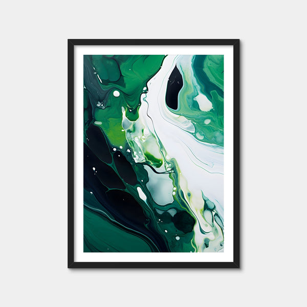 Abstract - Green White Waves 2 Wall Art — Framed Print Format preview