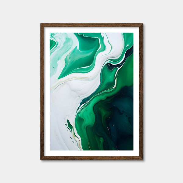 Abstract - Green White Waves 1 Wall Art — Framed Print Format preview