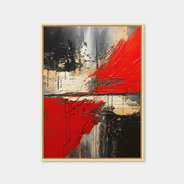 Abstract - Red Black Shapes 7 Wall Art — Framed Canvas Format preview