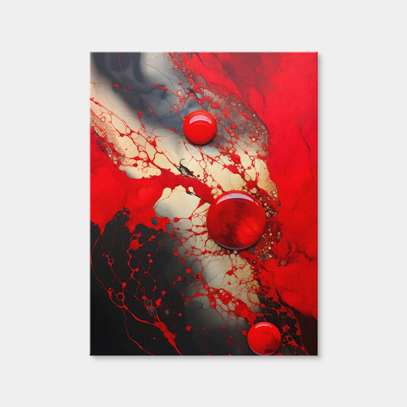 AUTO-MOCKUP WHITE | Abstract - Red Black Shapes 9 | 1 Piece | Gallery Wrap Canvas | group=3x4