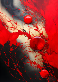 Abstract - Red black shapes 9 Wall Art