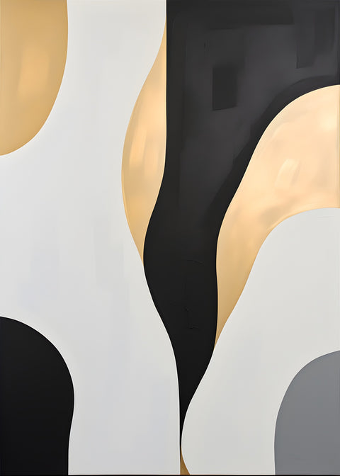 Abstract - Shapes series b&g 3 Wall Art