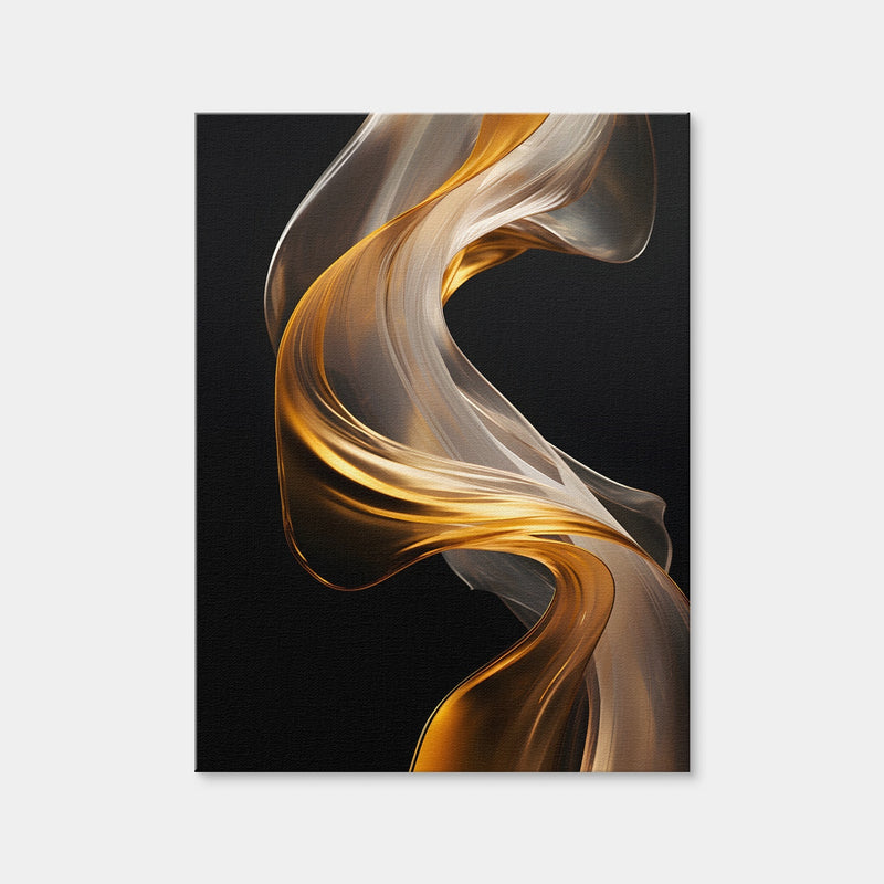 AUTO-MOCKUP WHITE | Abstract - White Gold Waves 2 | 1 Piece | Gallery Wrap Canvas | group=3x4
