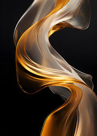 Abstract - White gold waves 2 Wall Art