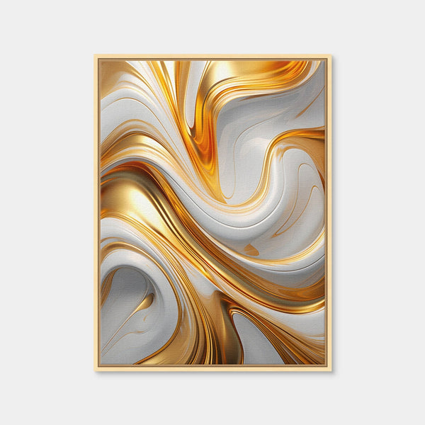 Abstract - White Gold Waves 4 Wall Art — Framed Canvas Format preview