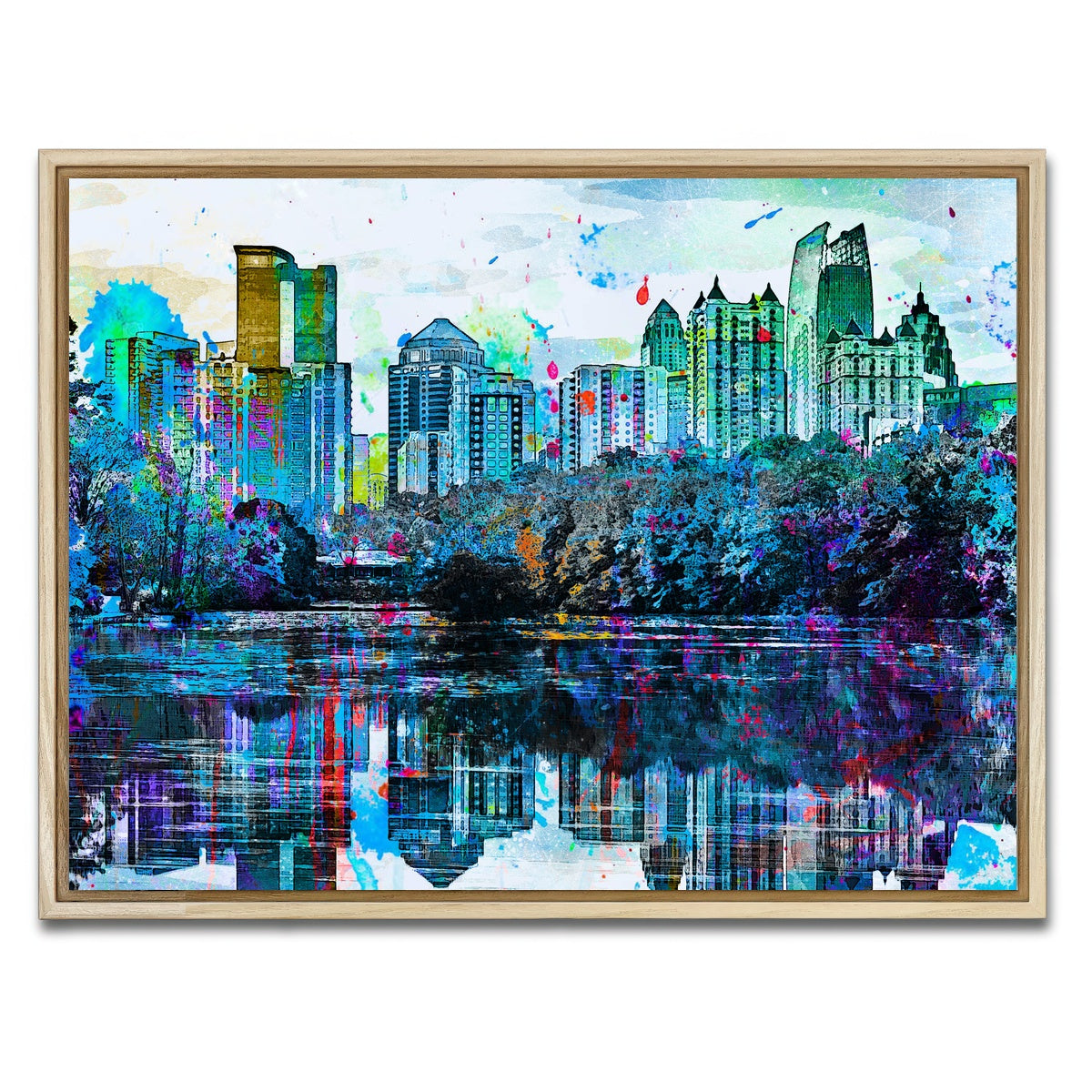 AUTO-MOCKUP WHITE | Abstract Atlanta | 1 Piece | Natural Framed Canvas | group=4x3