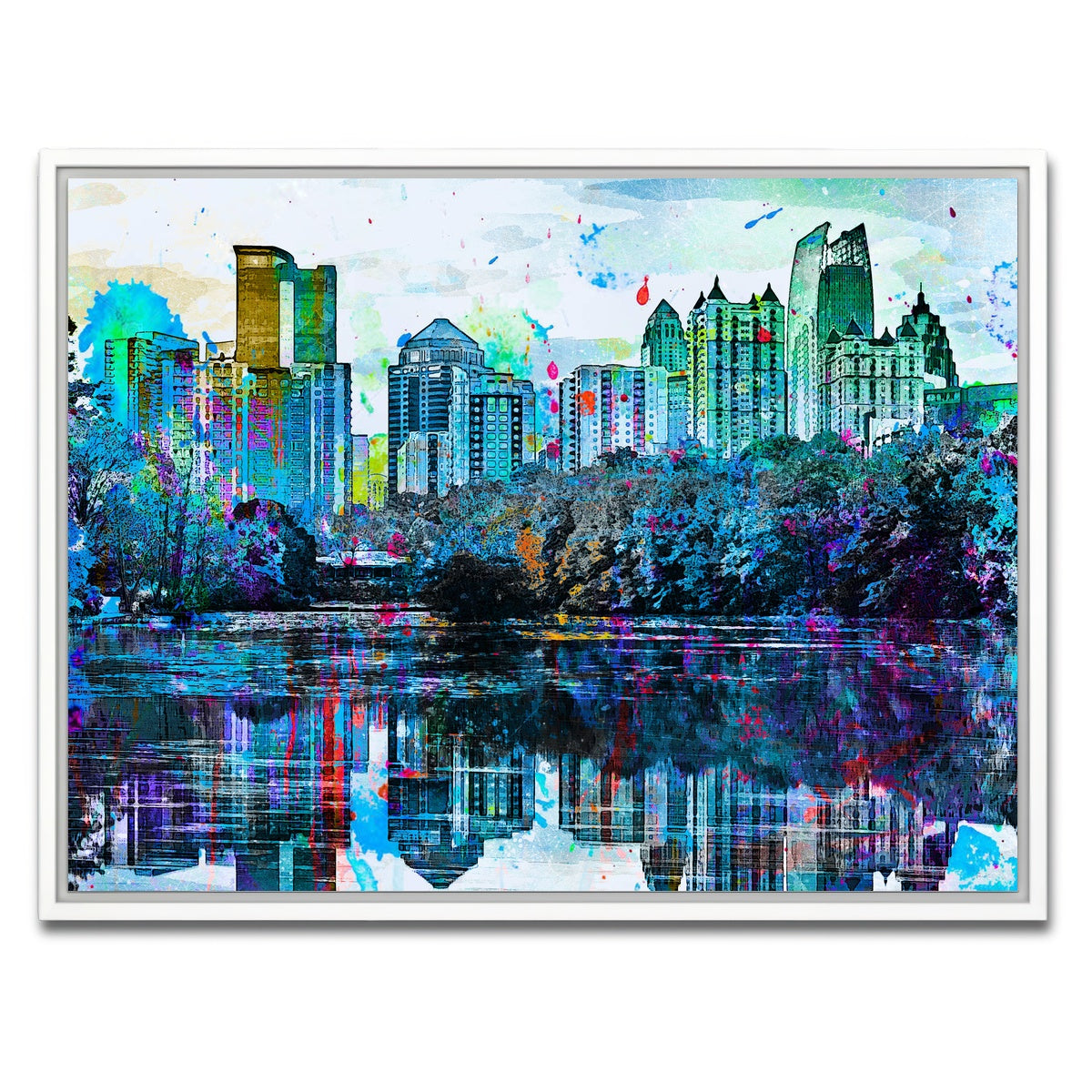 AUTO-MOCKUP WHITE | Abstract Atlanta | 1 Piece | White Framed Canvas | group=4x3