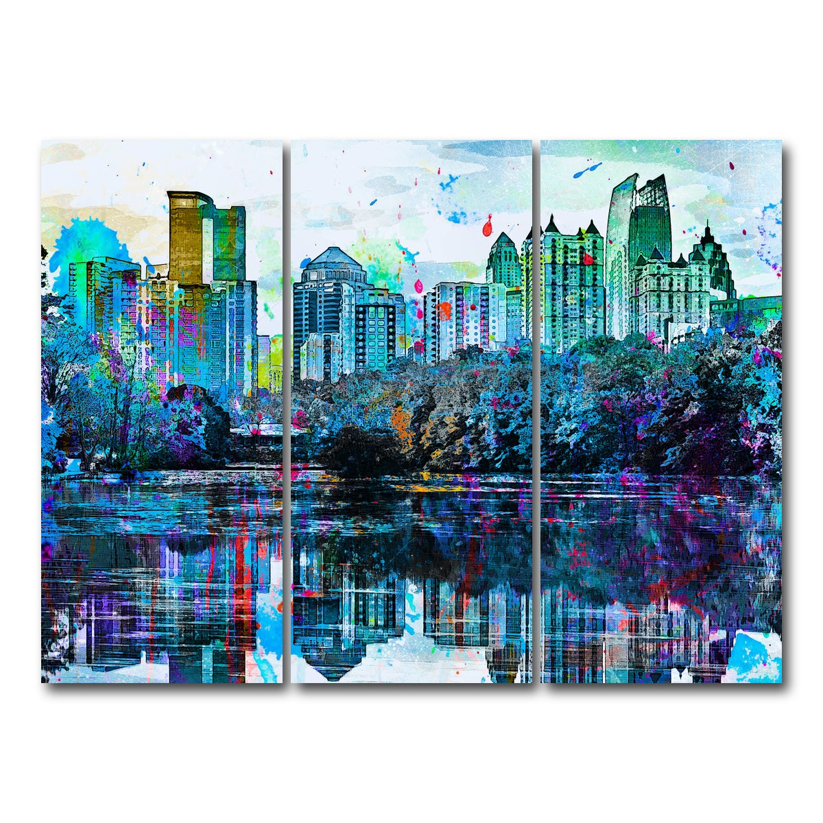 AUTO-MOCKUP WHITE | Abstract Atlanta | 3 Piece | Gallery Wrap Canvas | group=8x18