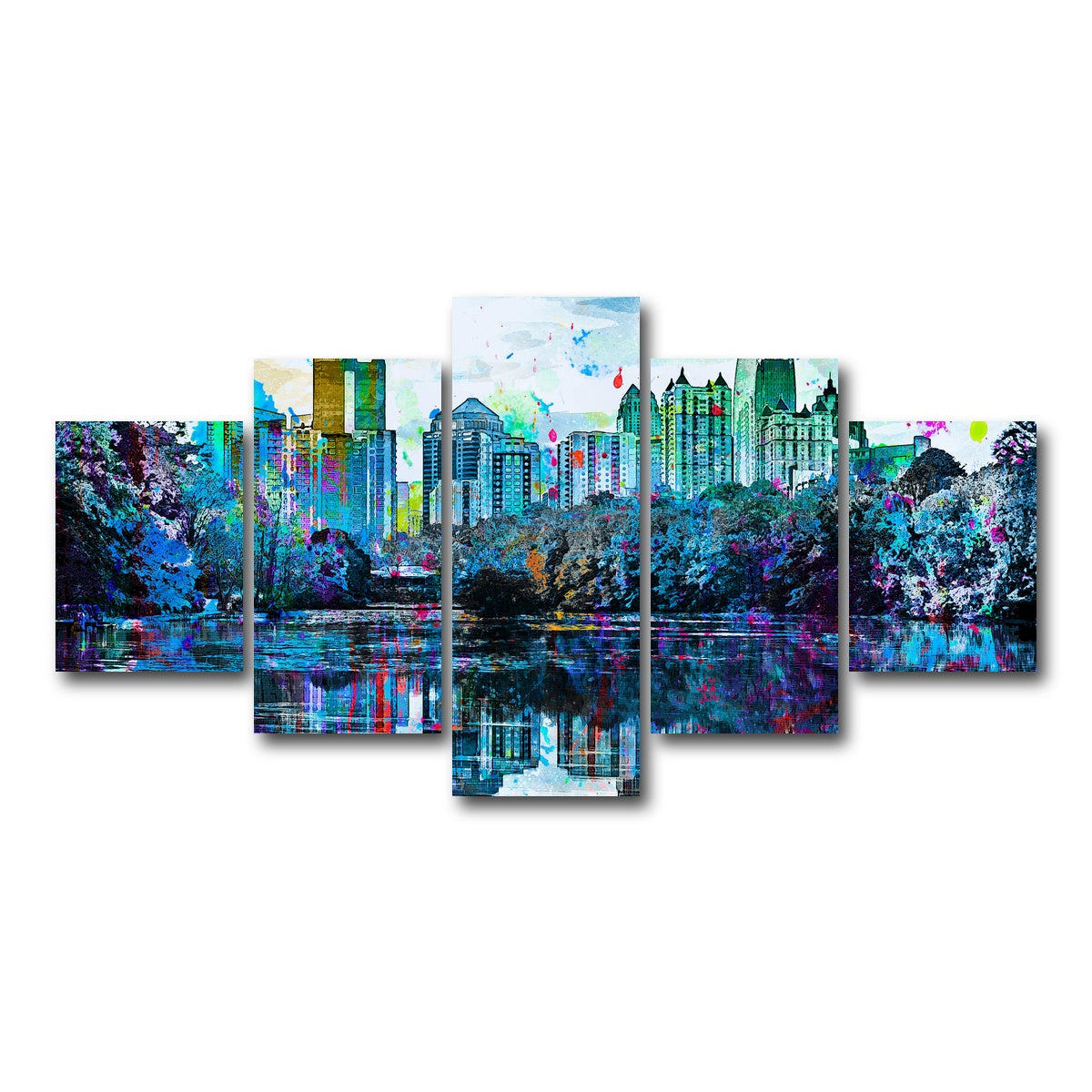 AUTO-MOCKUP WHITE | Abstract Atlanta | 5 Piece | Gallery Wrap Canvas | group=5_short