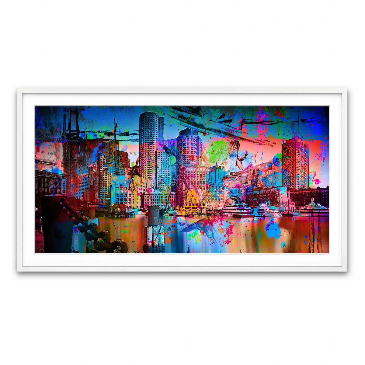 Framed Print 2x1 White