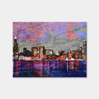 AUTO-MOCKUP WHITE | Abstract Chicago Skyline | 1 Piece | Gallery Wrap Canvas | group=4x3