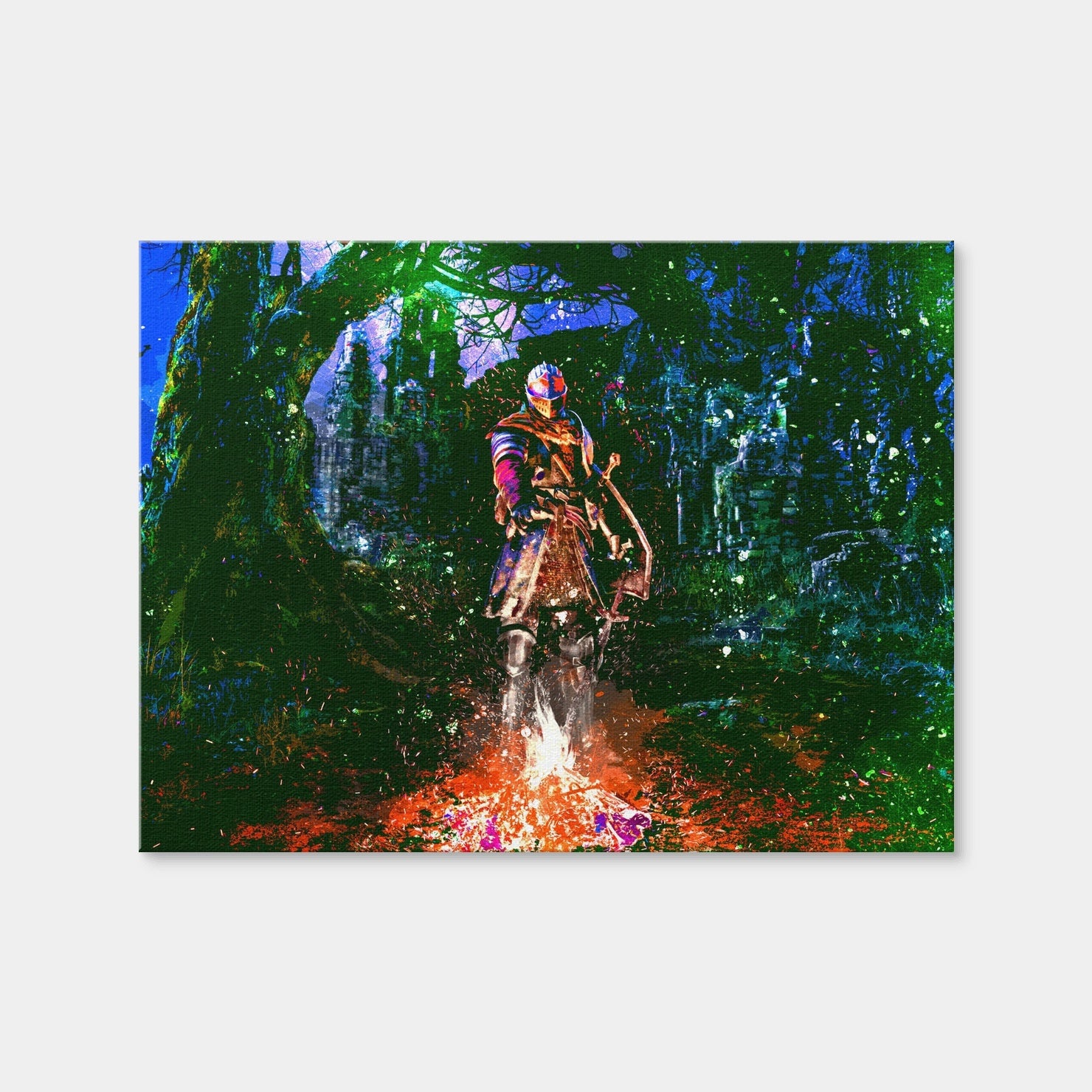 AUTO-MOCKUP WHITE | Abstract Dark Souls | 1 Piece | Gallery Wrap Canvas | group=4x3