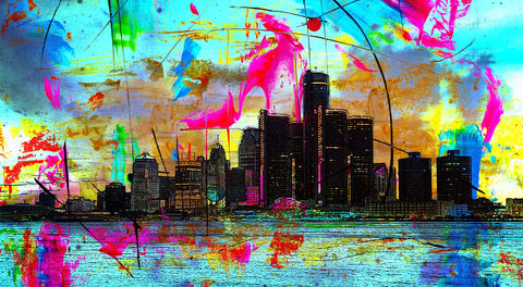 Abstract Detroit Wall Art