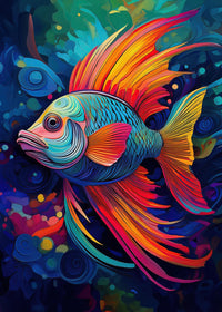 Abstract Fish Modern Art Wall Art