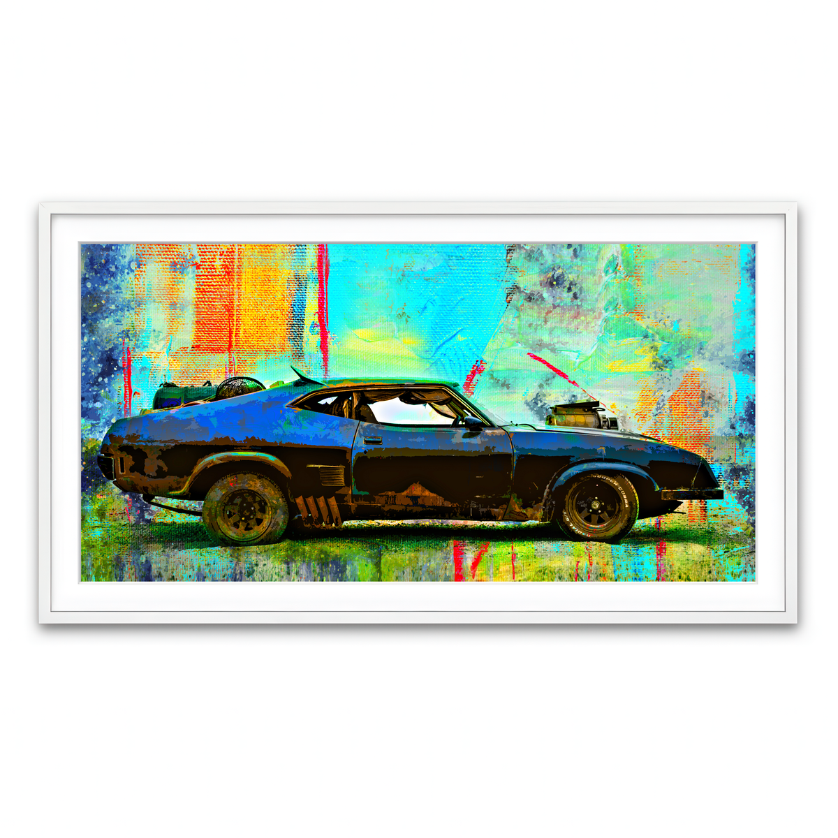 Framed Print 2x1 White