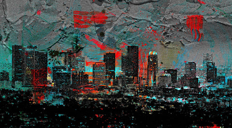 Abstract Los Angeles Skyline Wall Art