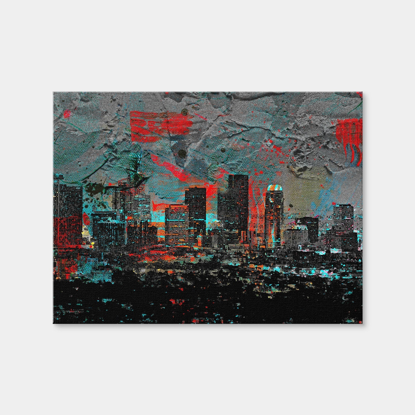 AUTO-MOCKUP WHITE | Abstract Los Angeles Skyline | 1 Piece | Gallery Wrap Canvas | group=4x3