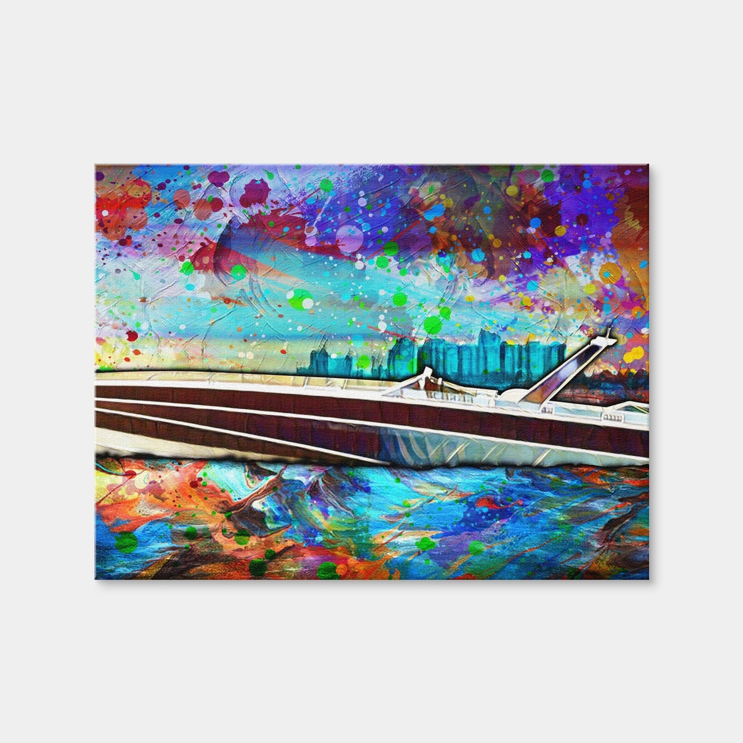 AUTO-MOCKUP WHITE | Abstract Miami Vice Scarab | 1 Piece | Gallery Wrap Canvas | group=4x3