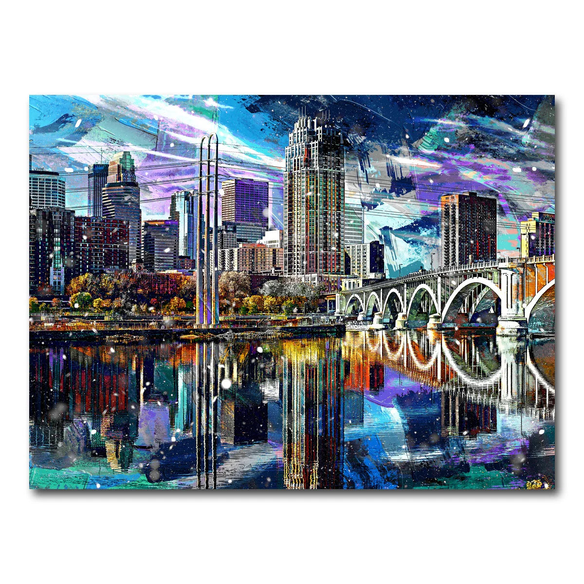 Abstract Minneapolis Skyline Wall Art