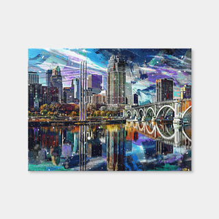 AUTO-MOCKUP WHITE | Abstract Minneapolis Skyline | 1 Piece | Gallery Wrap Canvas | group=4x3