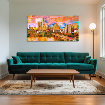 AUTO-MOCKUP ROOM | Abstract Moon Over Austin