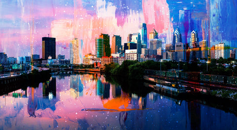 Abstract Philadelphia Skyline Wall Art