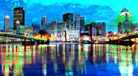 Abstract Pittsburgh At Night Wall Art