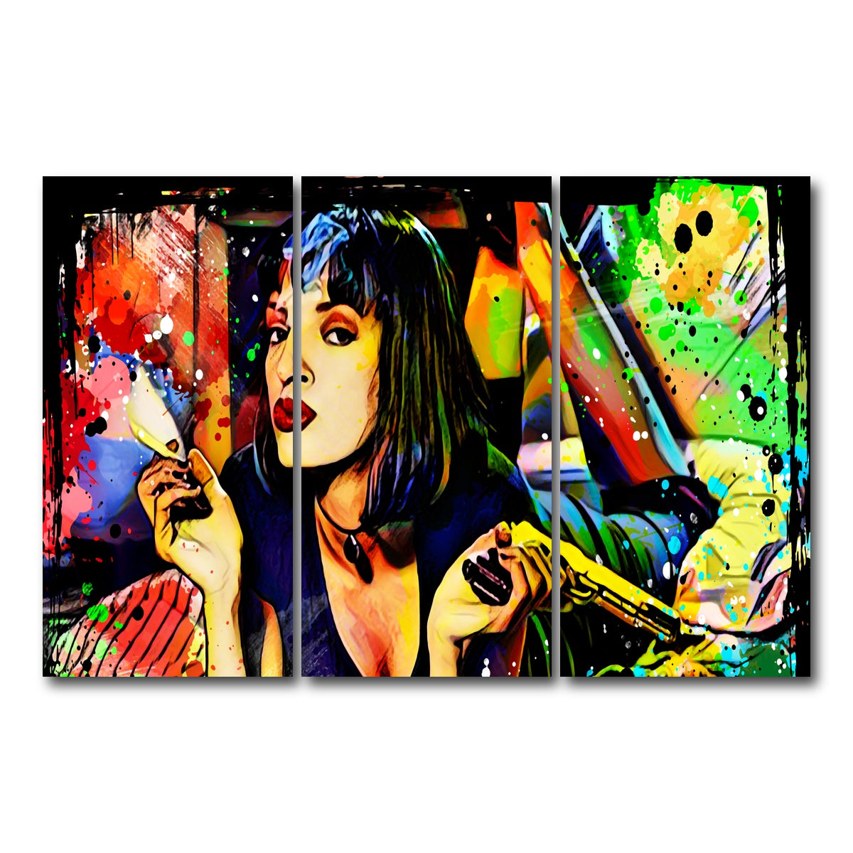 AUTO-MOCKUP WHITE | Abstract Pulp Fiction | 3 Piece | Gallery Wrap Canvas | group=12x24