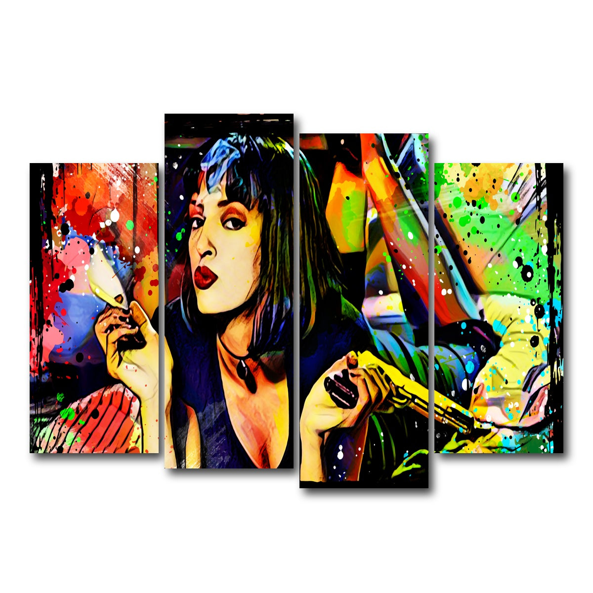 AUTO-MOCKUP WHITE | Abstract Pulp Fiction | 4 Piece | Gallery Wrap Canvas | group=4_normal