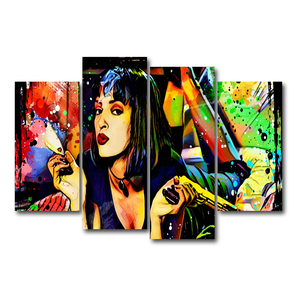 AUTO-MOCKUP WHITE | Abstract Pulp Fiction | 4 Piece | Gallery Wrap Canvas | group=4_short