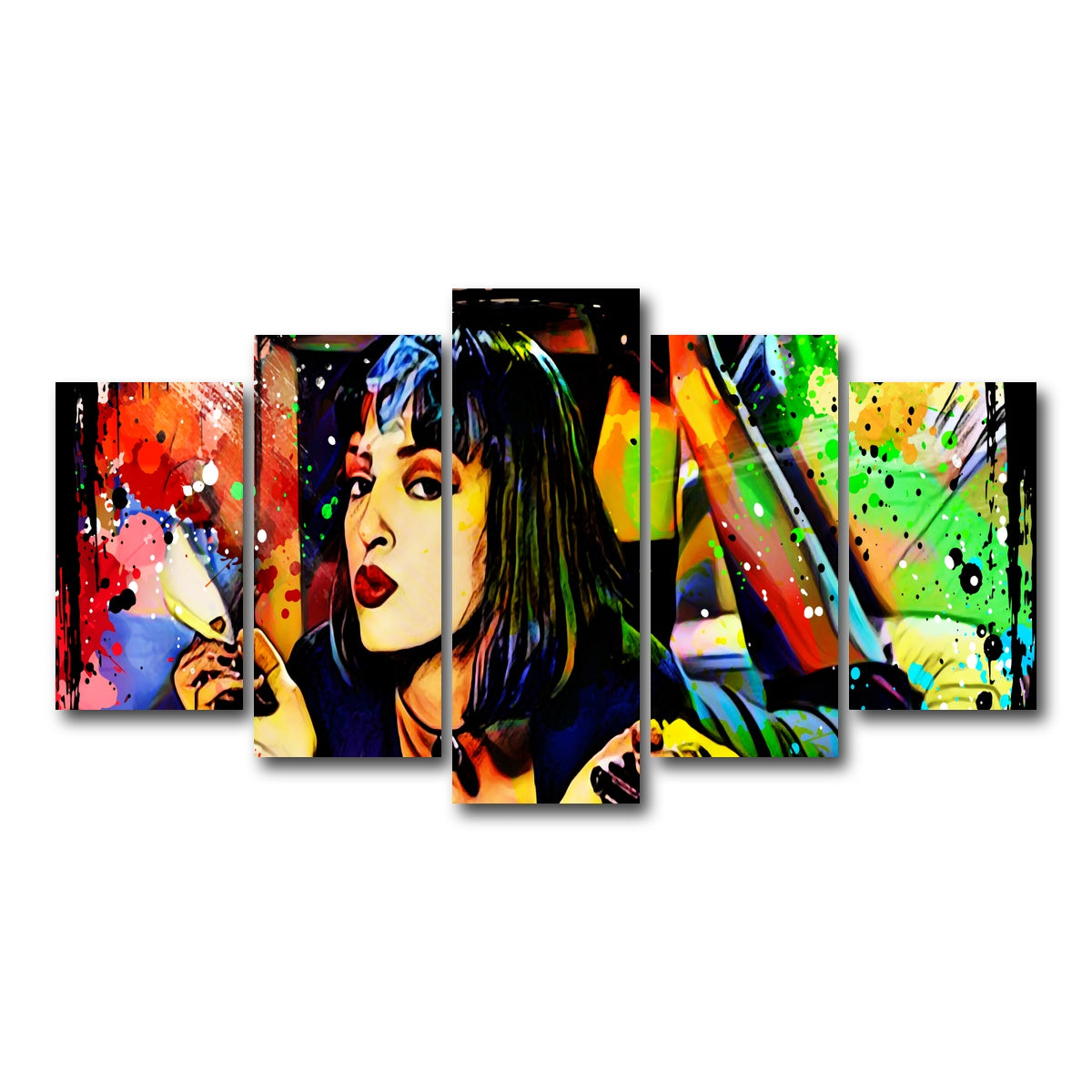 AUTO-MOCKUP WHITE | Abstract Pulp Fiction | 5 Piece | Gallery Wrap Canvas | group=5_normal