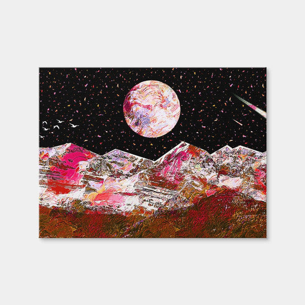 Abstract Red Moon Wall Art — Canvas Wrap Format preview